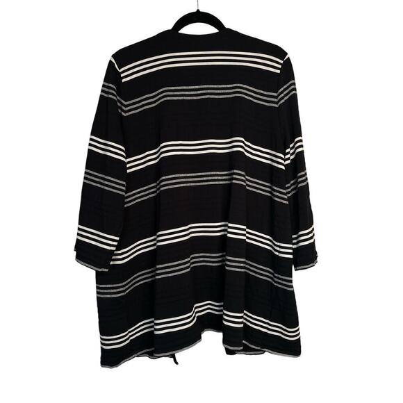 J. Jill Women's Open Front Stripe 3/4 Sleeve Stretch Cardigan Sweater Size PXL - Picture 6 of 8